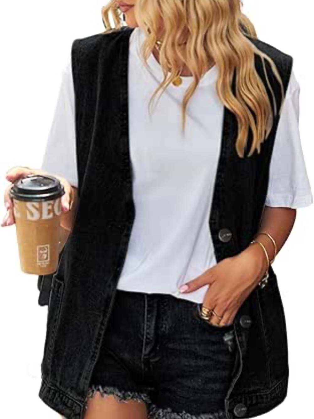 Black Denim Vest